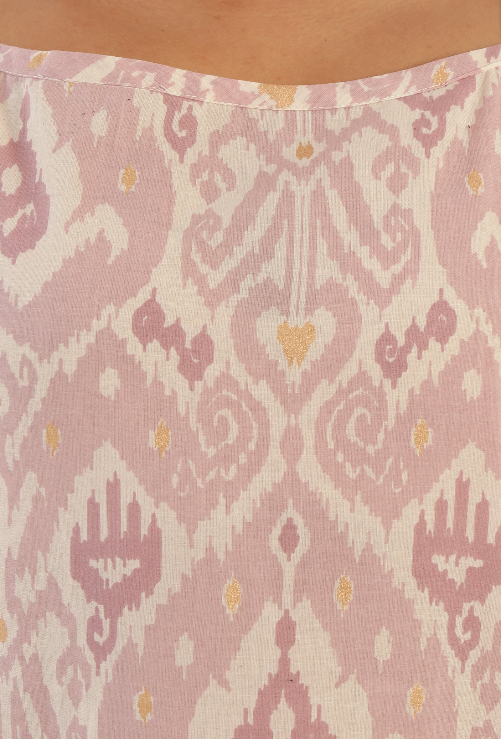 Pine Cone Color Cotton Slip With Multicolor Motif