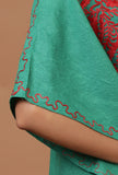 Light Sea Green Cotton Crush Ari Embroidered Kaftan- Free Size