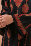 Black Woolen Sozni Embroidered Phiran- Free Size