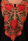 Black Woolen Ari Embroidered Phiran- Free Size