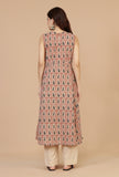 Baagh Hand Block Printed Sleeveless A-Line Kurta