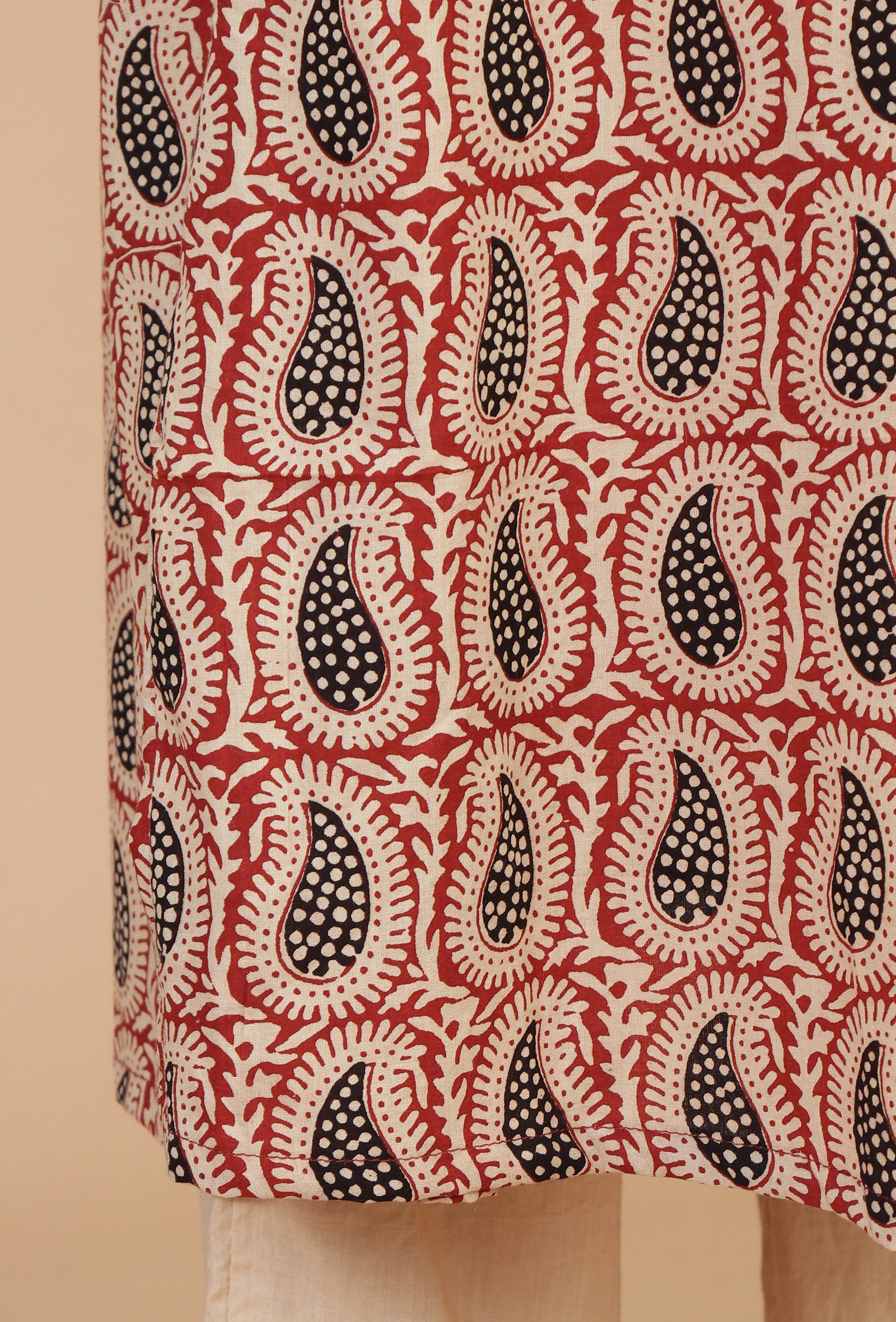 Baagh Hand Block Printed Sleeveless A-Line Kurta