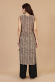 Baagh Printed Straight Cotton Kurta with Side Tie-Ups