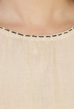 Beige Ivory Sleeveless Cotton Slip Kurta
