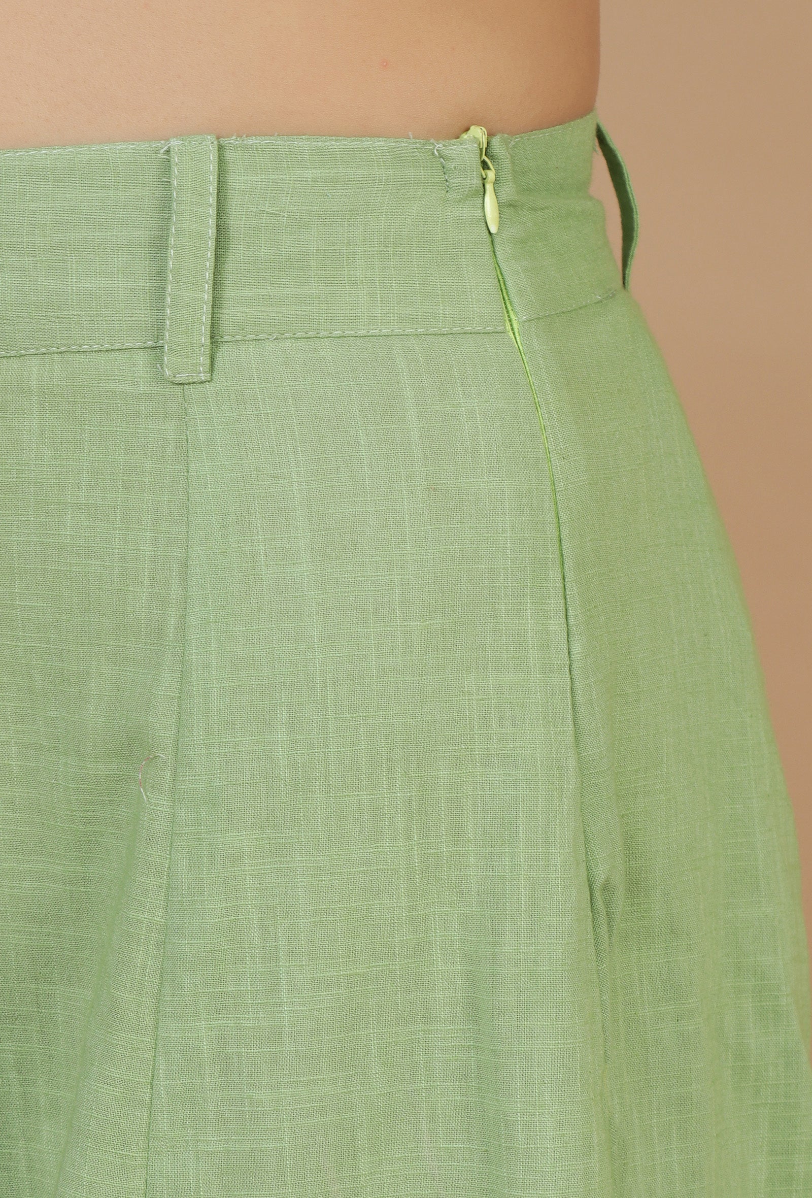 Light Green Cotton Palazzo Pants