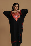 Black Kashmiri Phiran with Aari Embroidery- Free Size