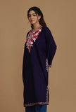 Plum Phiran with Pink and Maroon Aari Embroidery- Free Size