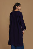 Plum Phiran with Pink and Maroon Aari Embroidery- Free Size