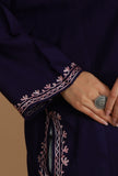 Plum Phiran with Pink and Maroon Aari Embroidery- Free Size