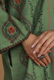 All-Over Aari Embroidered Sage Green Kashmiri Phiran- Free Size