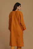 Mustard Phiran with Yellow and Pink Aari Embroidery- Free Size