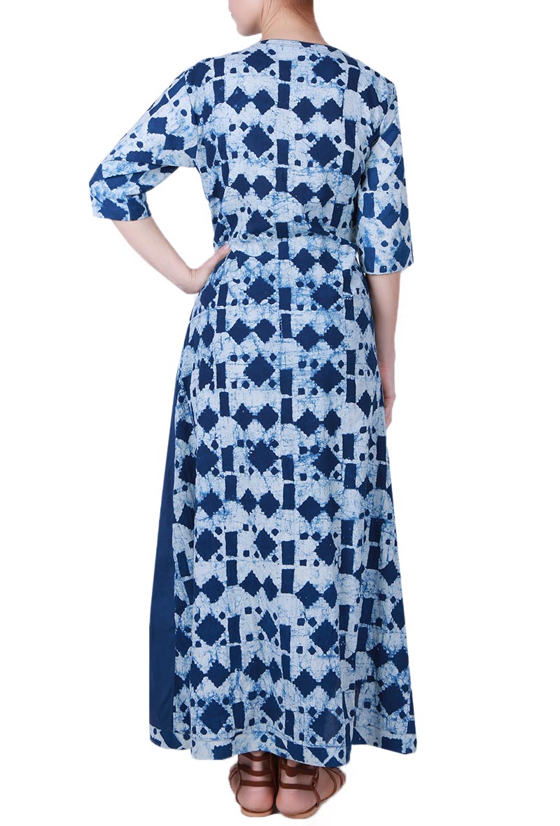 Bagru Asymmetric Angrakha Kurta