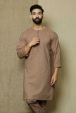 Charcoal Brown Cotton Cambric Kurta