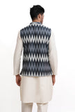 Slate Blue Ikat Nehru Jacket