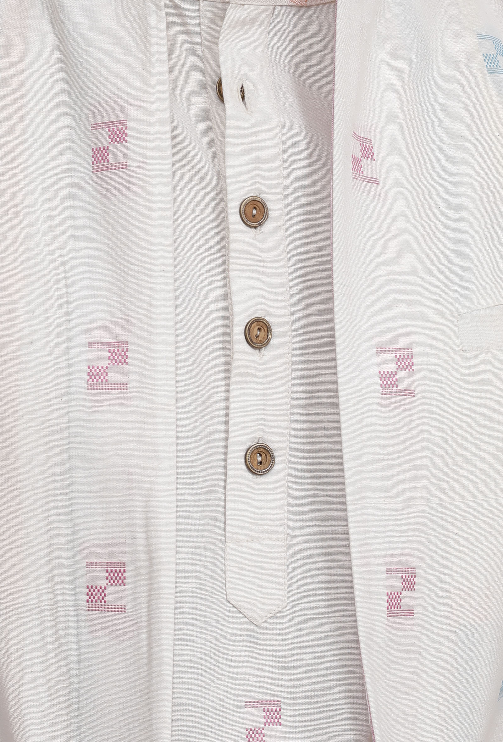 White Dobby Nehru Jacket