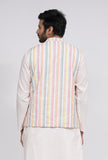 White Stripe Nehru Jacket