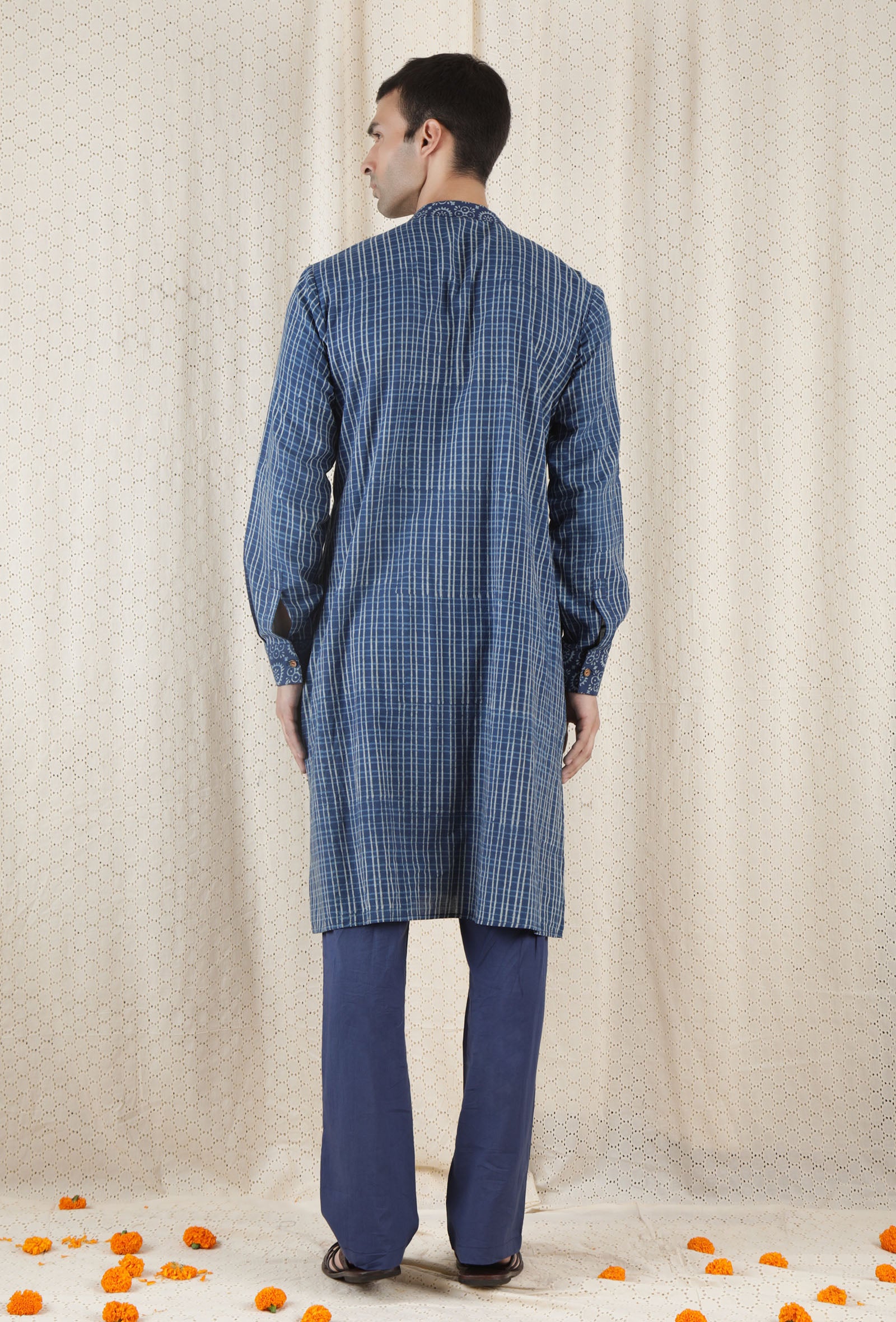 Shakunt Cotton Indigo Long Kurta