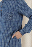 Shakunt Cotton Indigo Long Kurta