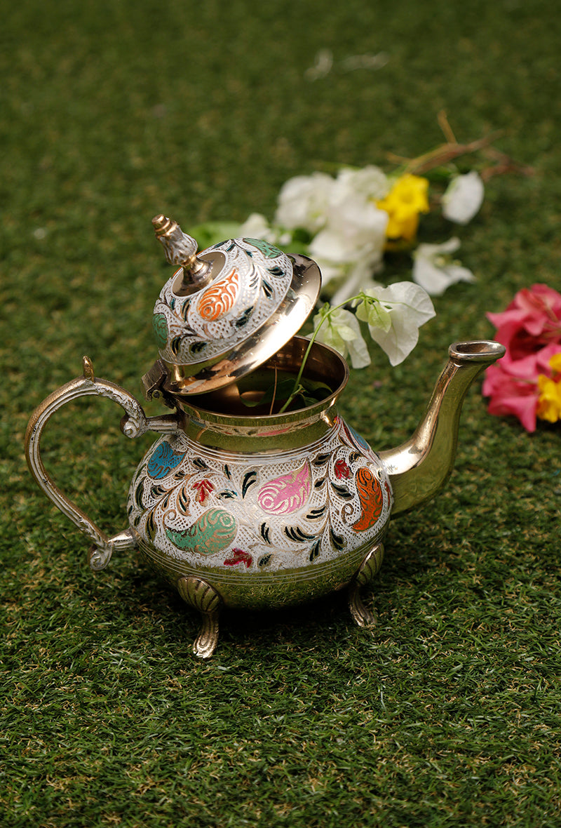 Brass Hand Painted Tea Kettle 680 ML
