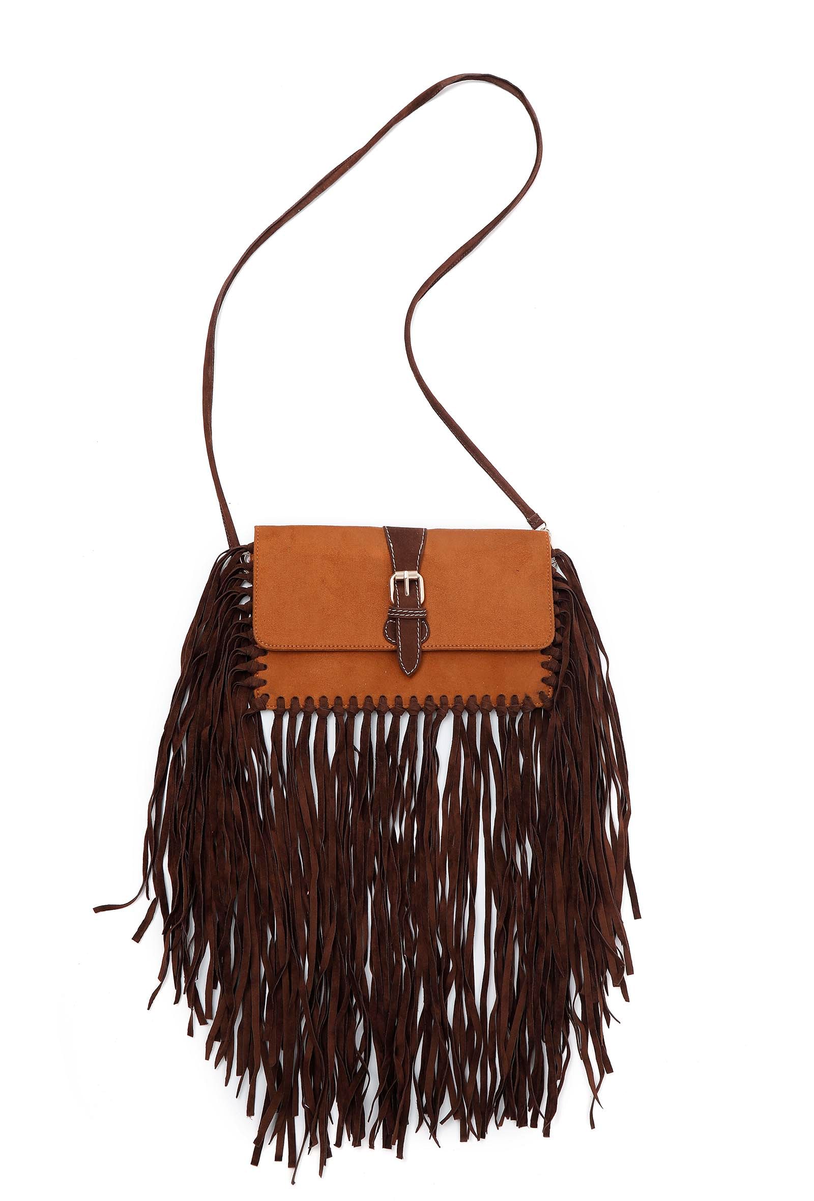 Buff Crossbody Frilled Bag