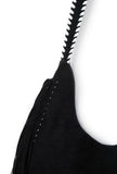 Onyx Black Suede Crossbody Bag