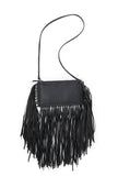 Charcoal Black Frill Crossbody Bag