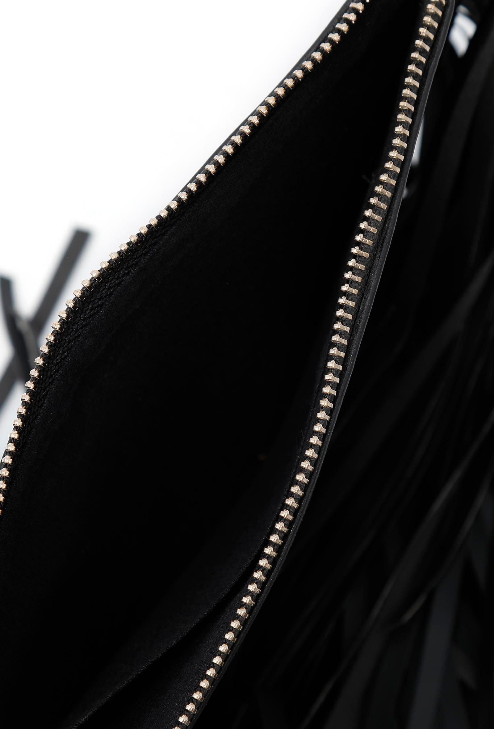 Charcoal Black Frill Crossbody Bag