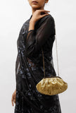 Goldy Golden Embellished Clutch Bag