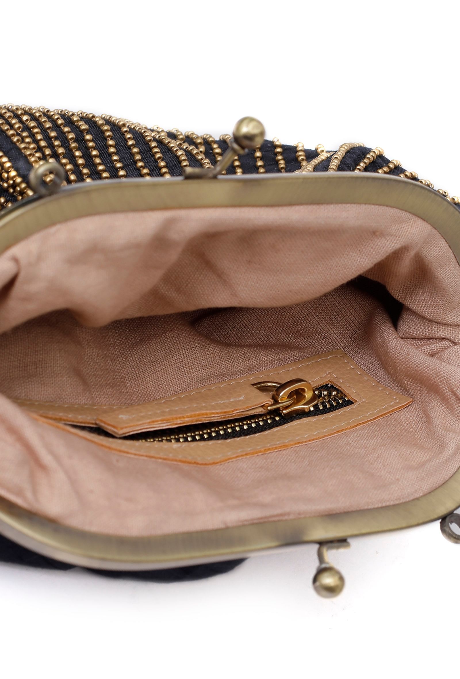 Saira Black Embellished Clutch Bag