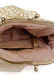 Kiya White-Golden Embellished Clutch Bag