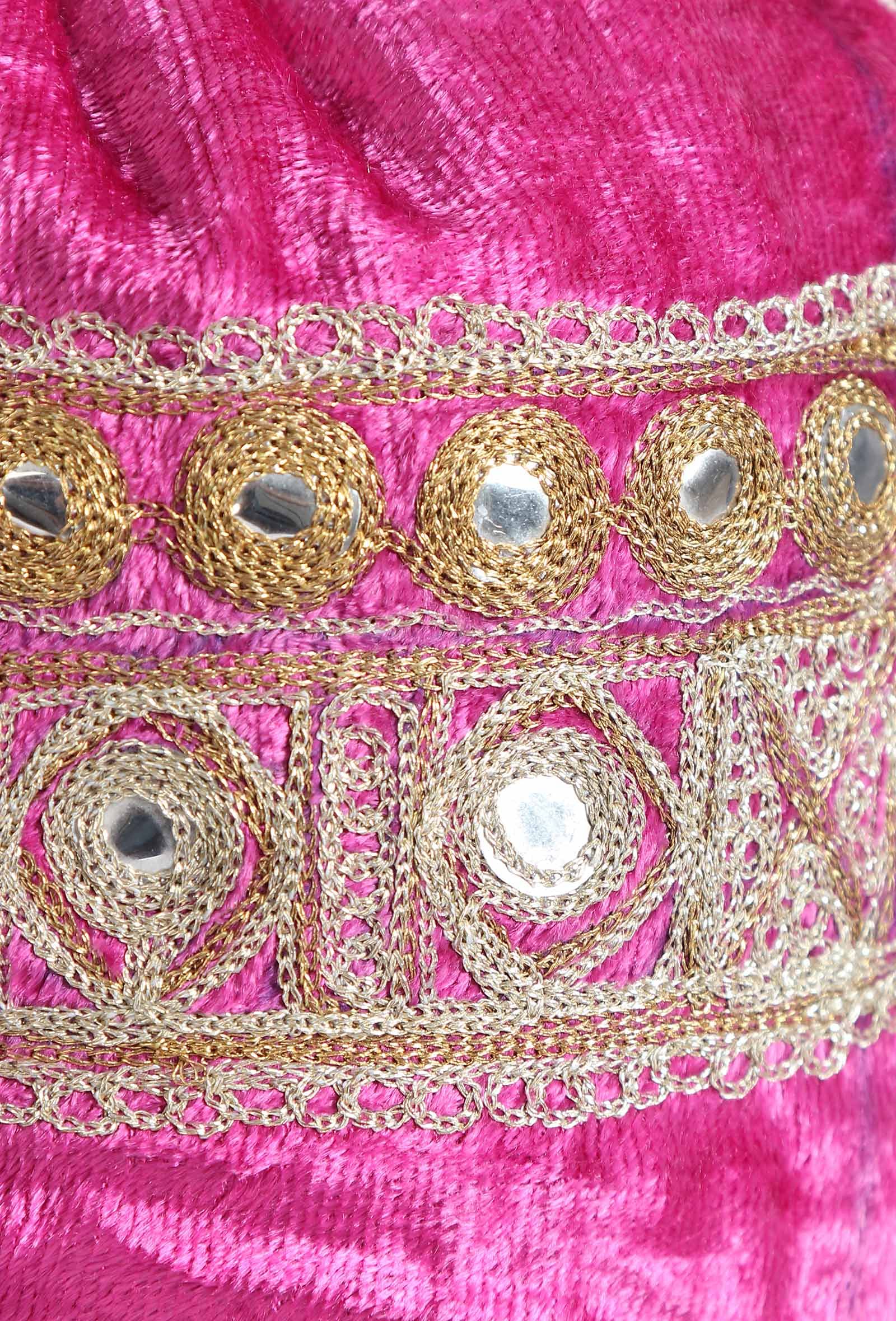 Plum Pink Velvet Tila Embroidery Potli