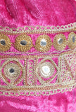 Plum Pink Velvet Tila Embroidery Potli