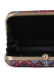 Gehna Blue & Multi Patola Print Rectangular Box Clutch