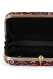 Anya Maroon, Blue & Multi Patola Print Rectangular Box Clutch