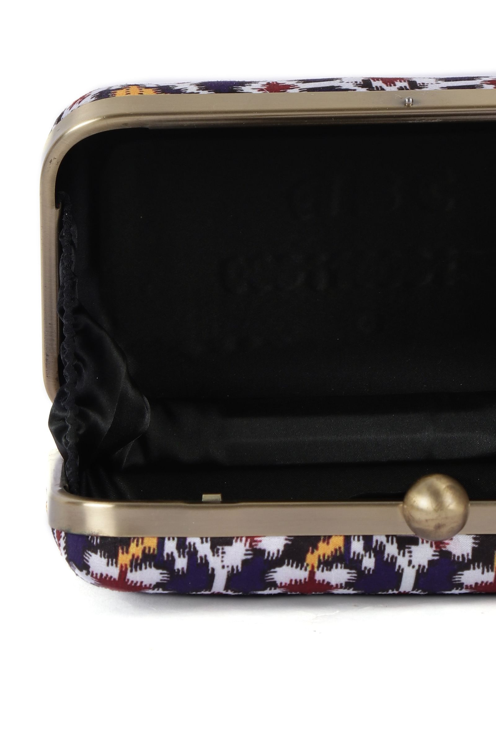 Sitara Blue & Multi Patola Print Rectangular Box Clutch