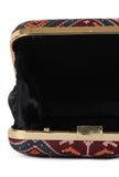 Parisa Maroon, Blue & Multi Patola Print Square Box Clutch