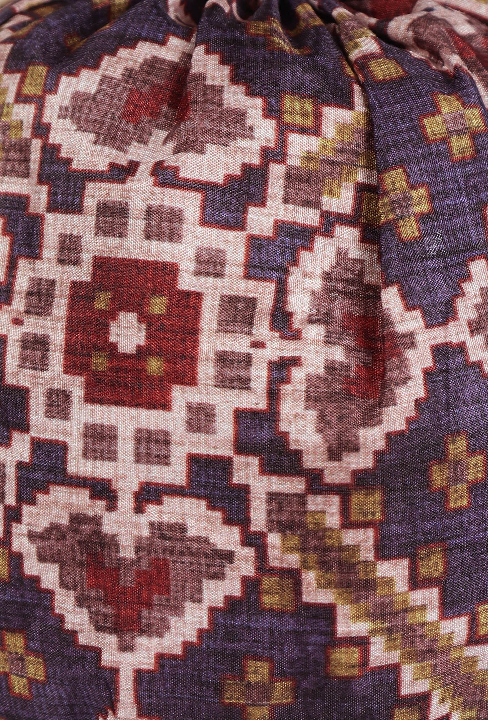 Brinda Blue & Multi Silk Patola Print Potli With Tassels