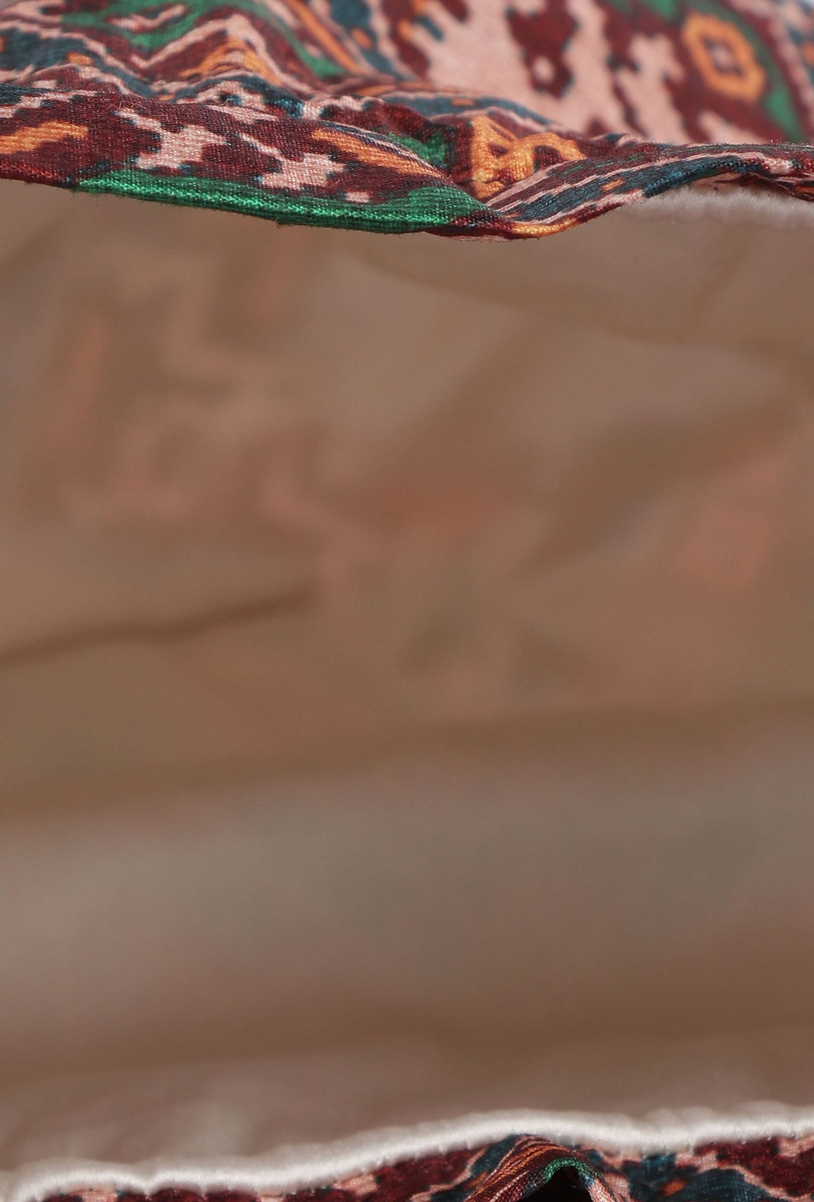 Surilee Maroon & Multi Silk Patola Print Potli With Tassels