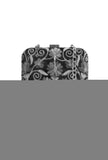 Navy Blue velvety box clutch