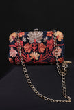 Navy Blue velvety rectangular clutch