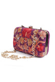 Purple velvety rectangular clutch