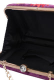 Purple velvety rectangular clutch