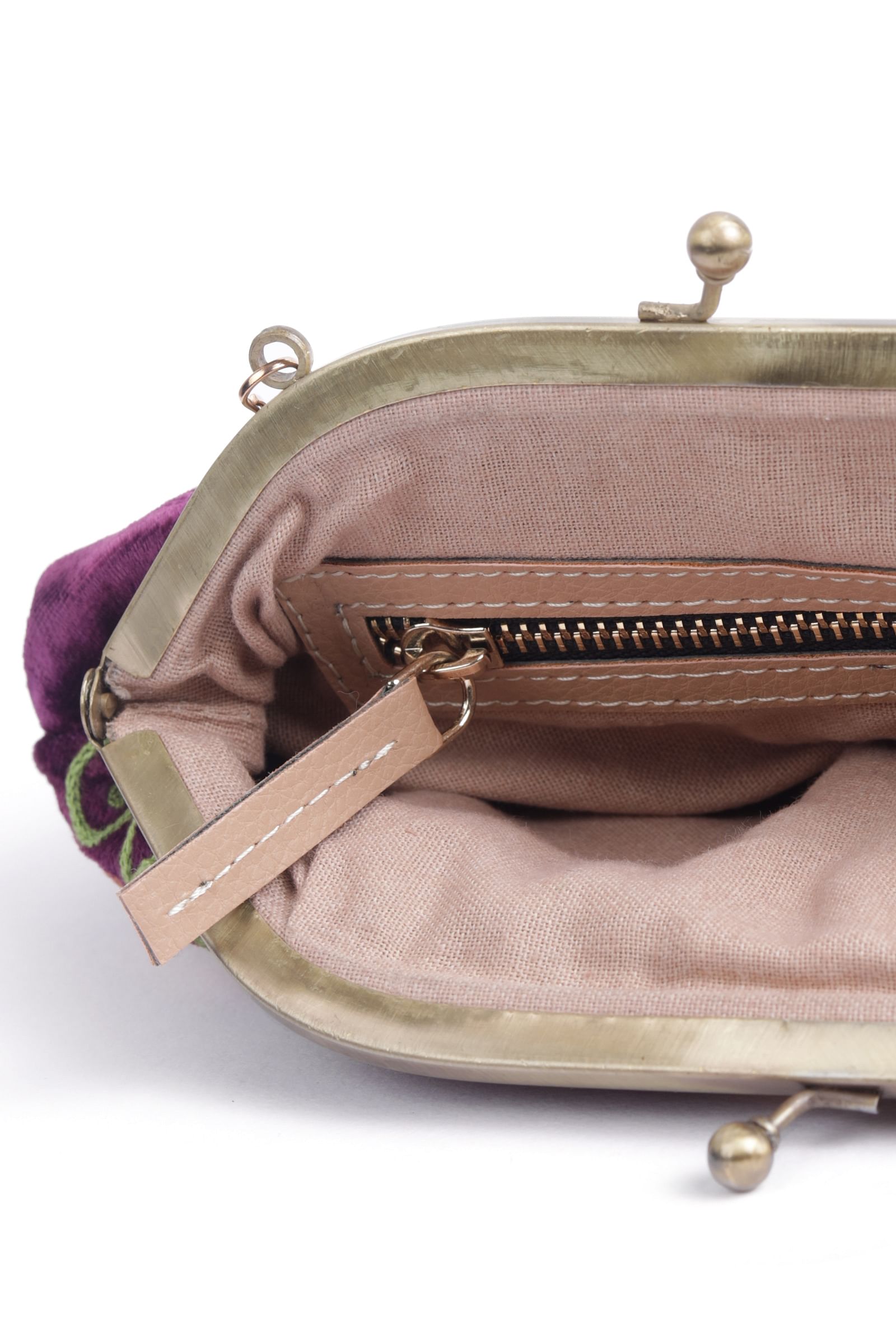 Purple gathered clutch