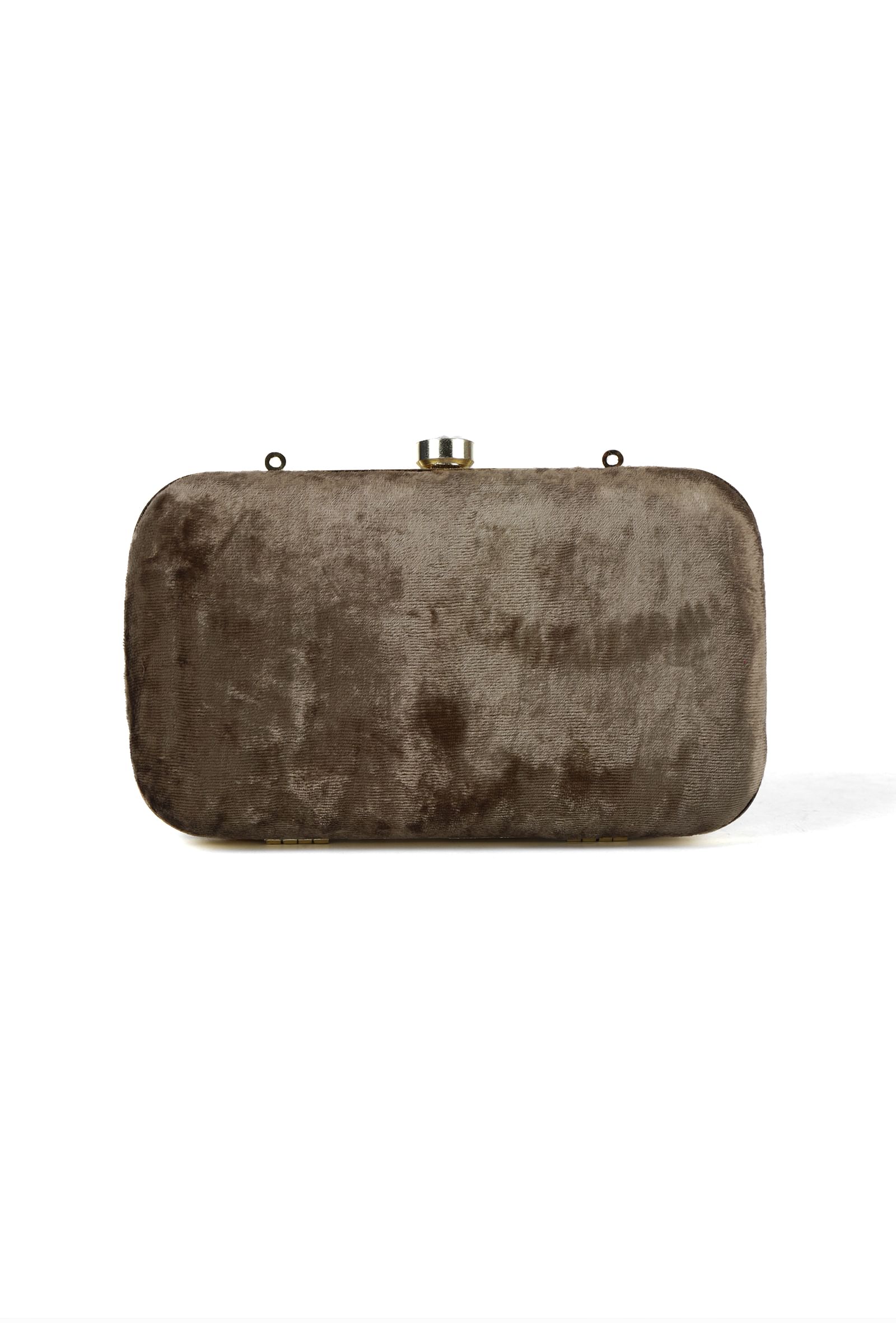 Olive Green velvety rectangular clutch