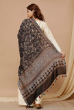 Black Shibori-Ajrakh Chanderi Silk Dupatta