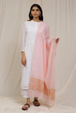 Baby Pink Handloom Cotton Jamdani stole