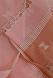 Baby Pink Handloom Cotton Jamdani stole