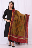 Beige Gold Ikkat Silk Patola Dupatta