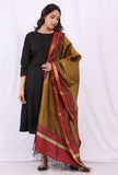 Beige Gold Ikkat Silk Patola Dupatta