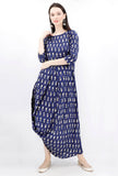 Bagru Paisley Leaf Cotton Maxi Dress